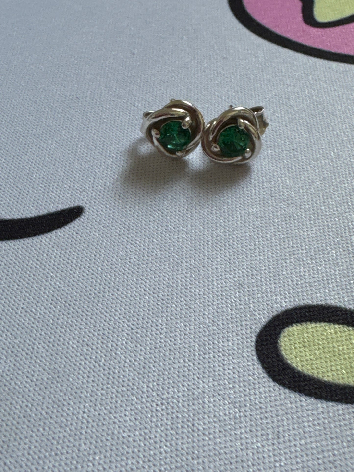 Genuine Pandora Green Eternity Birthstone Earrings