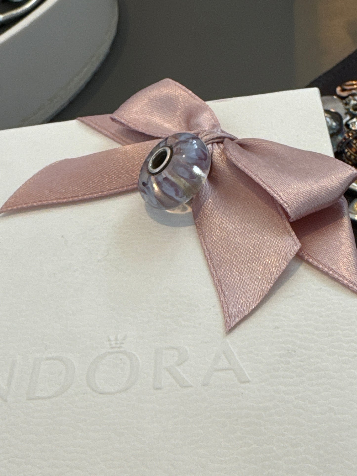 Genuine Trollbeads Light Purple Fleck Murano Charm