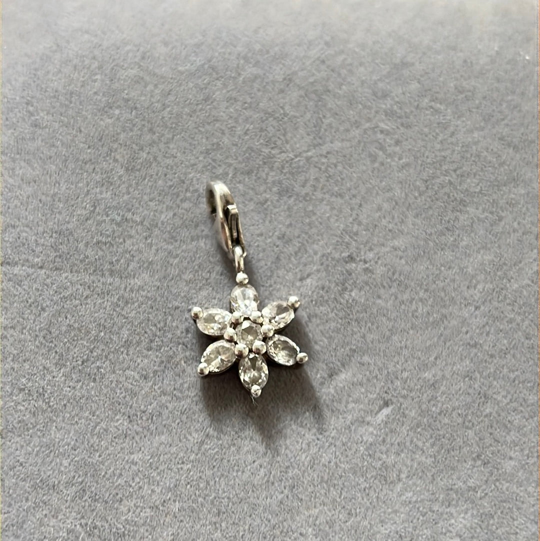 Genuine Thomas Sabo Dangle Clear Flower Glass Charm