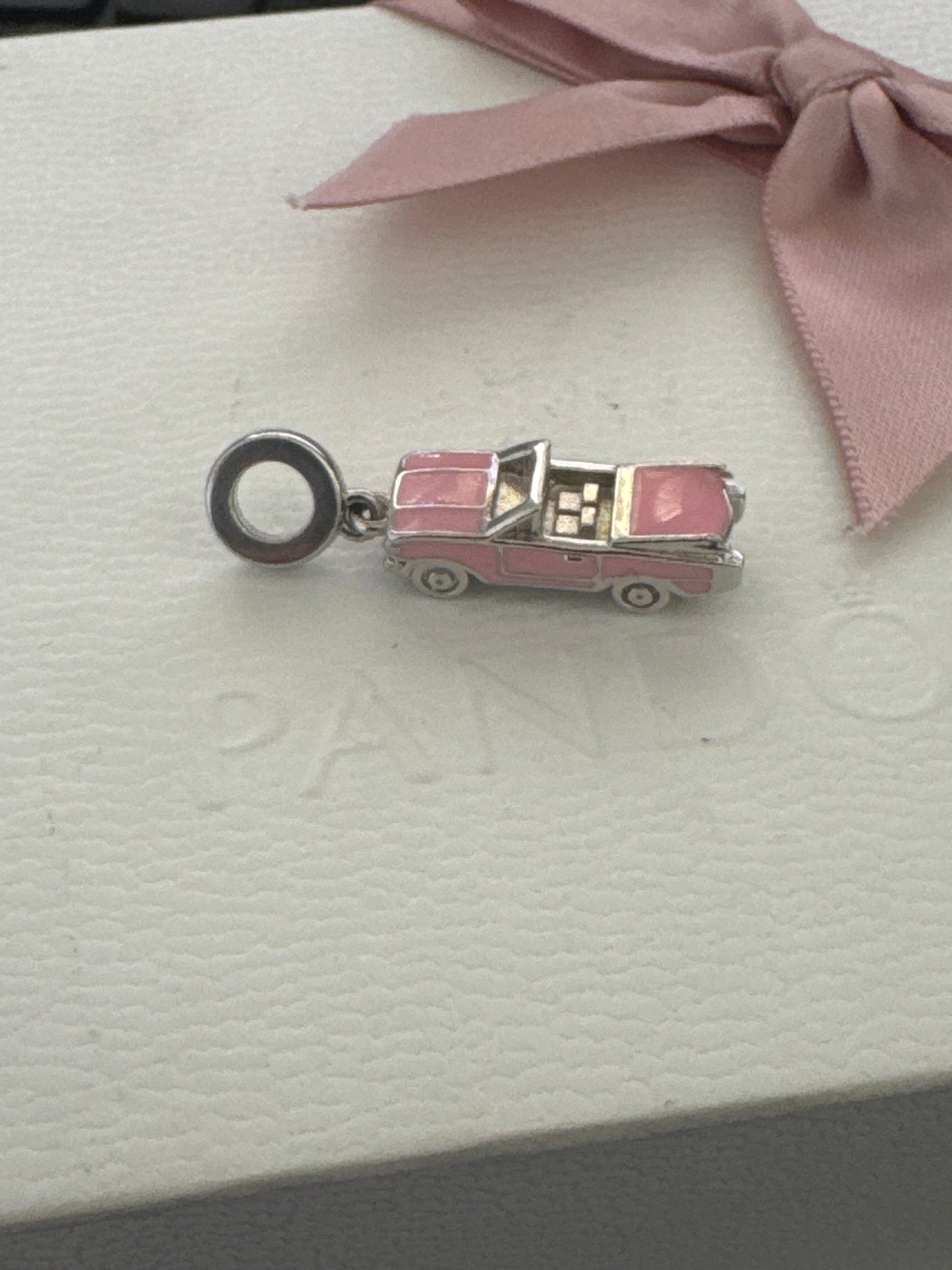 Sterling Silver Elvis Presley Genuine Graceland Pink Dangle Cadillac Charm