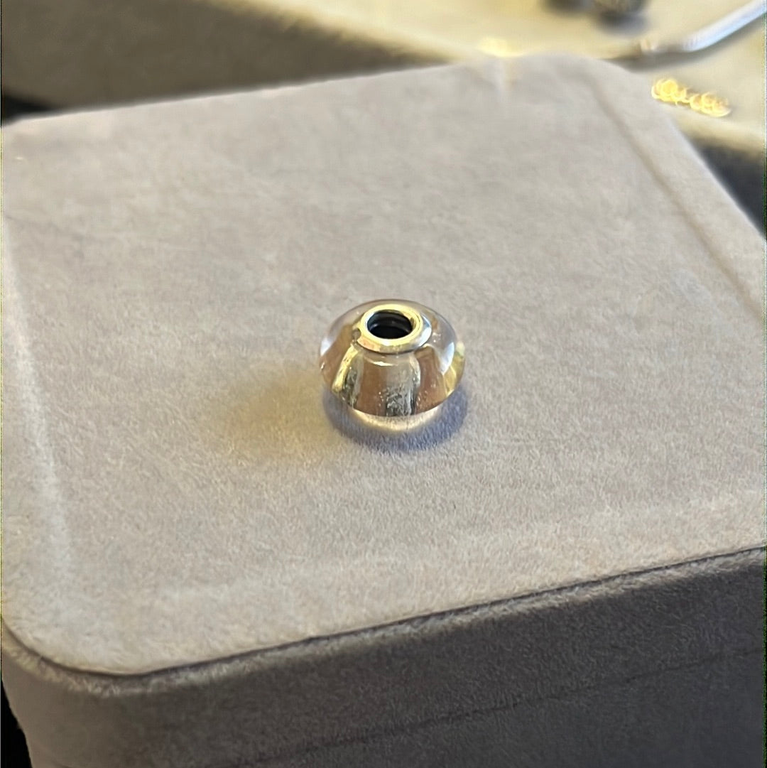 Genuine Pandora Pink Shimmering Stripe Murano