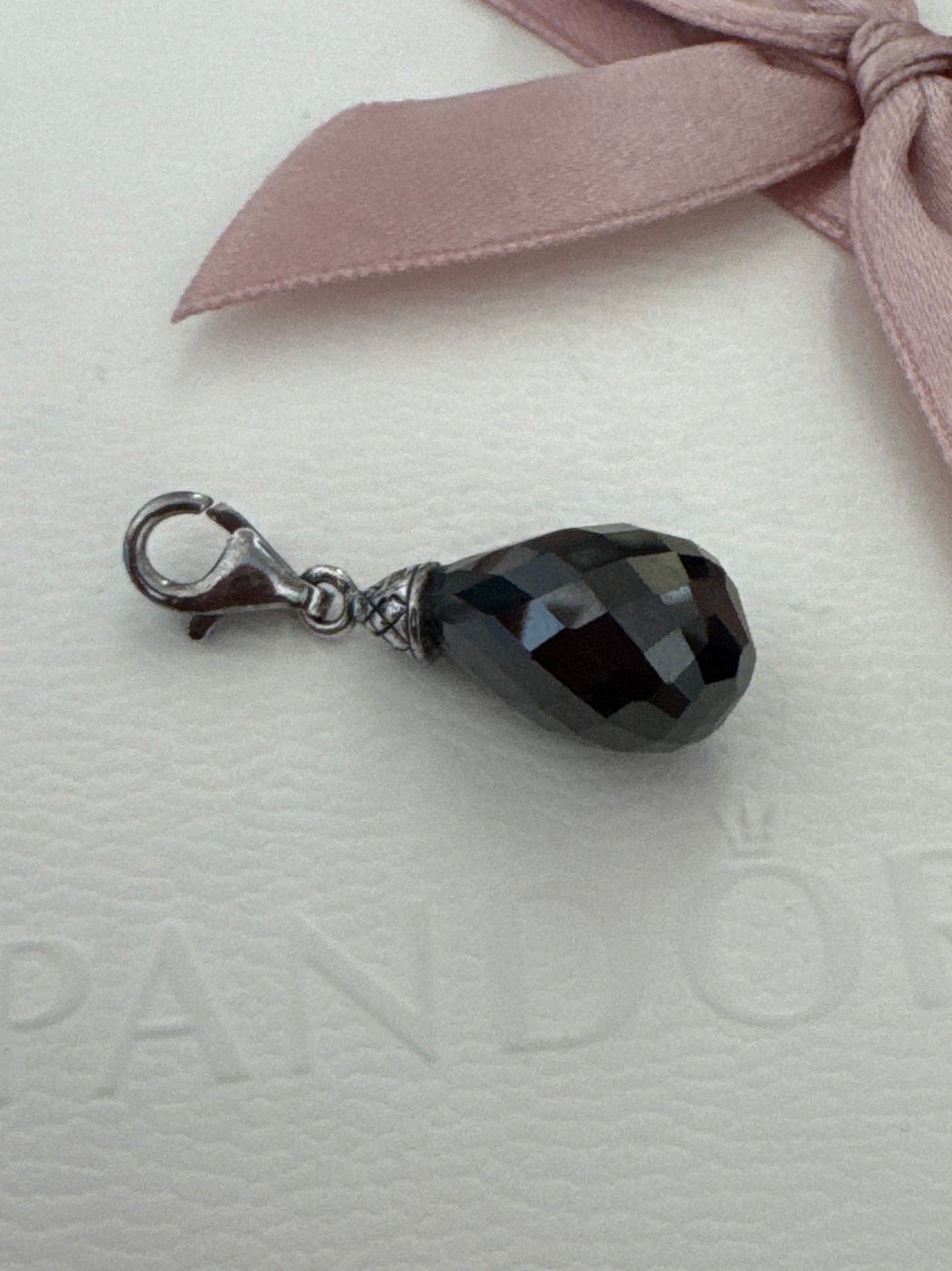 Thomas Sabo Sterling Large Teardrop RARE Faceted Black Onyx Dangle Charm