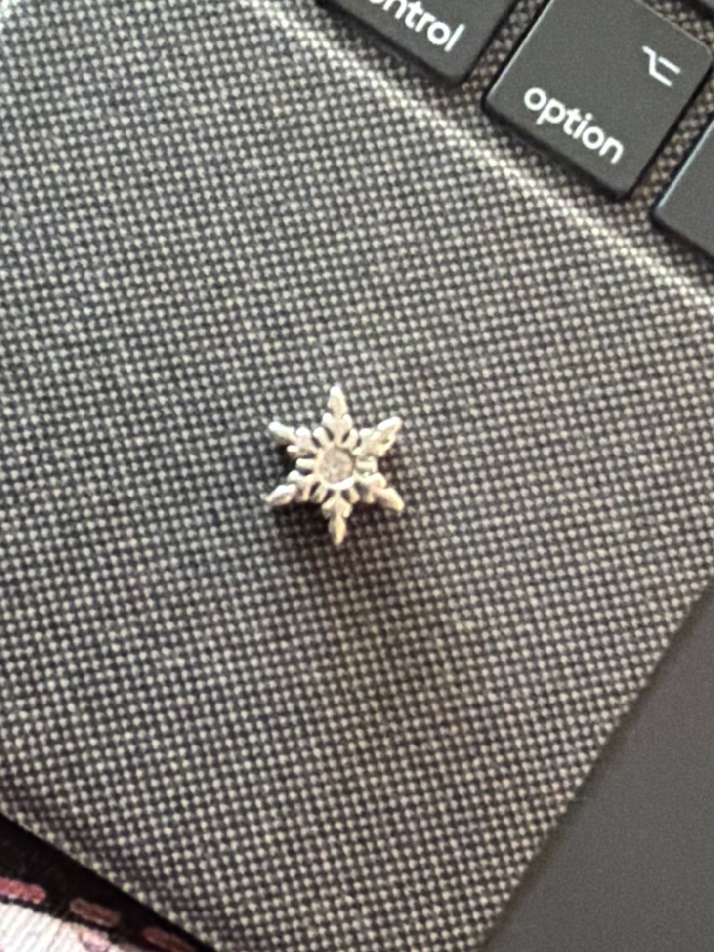Sterling Silver Clear CZ Snowflake Charm