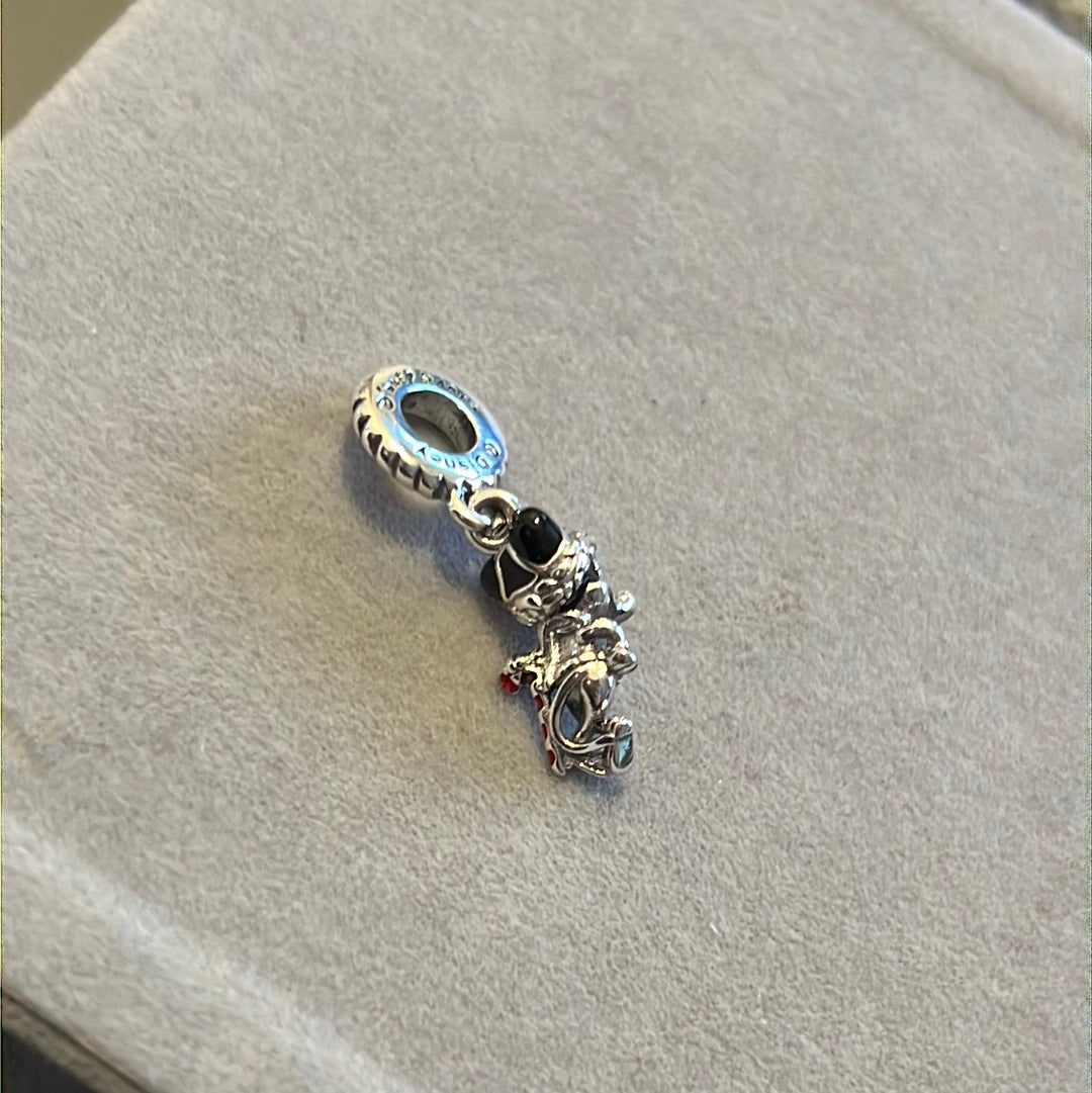 Sterling Silver Christmas Disney Mickey Dangle Charm