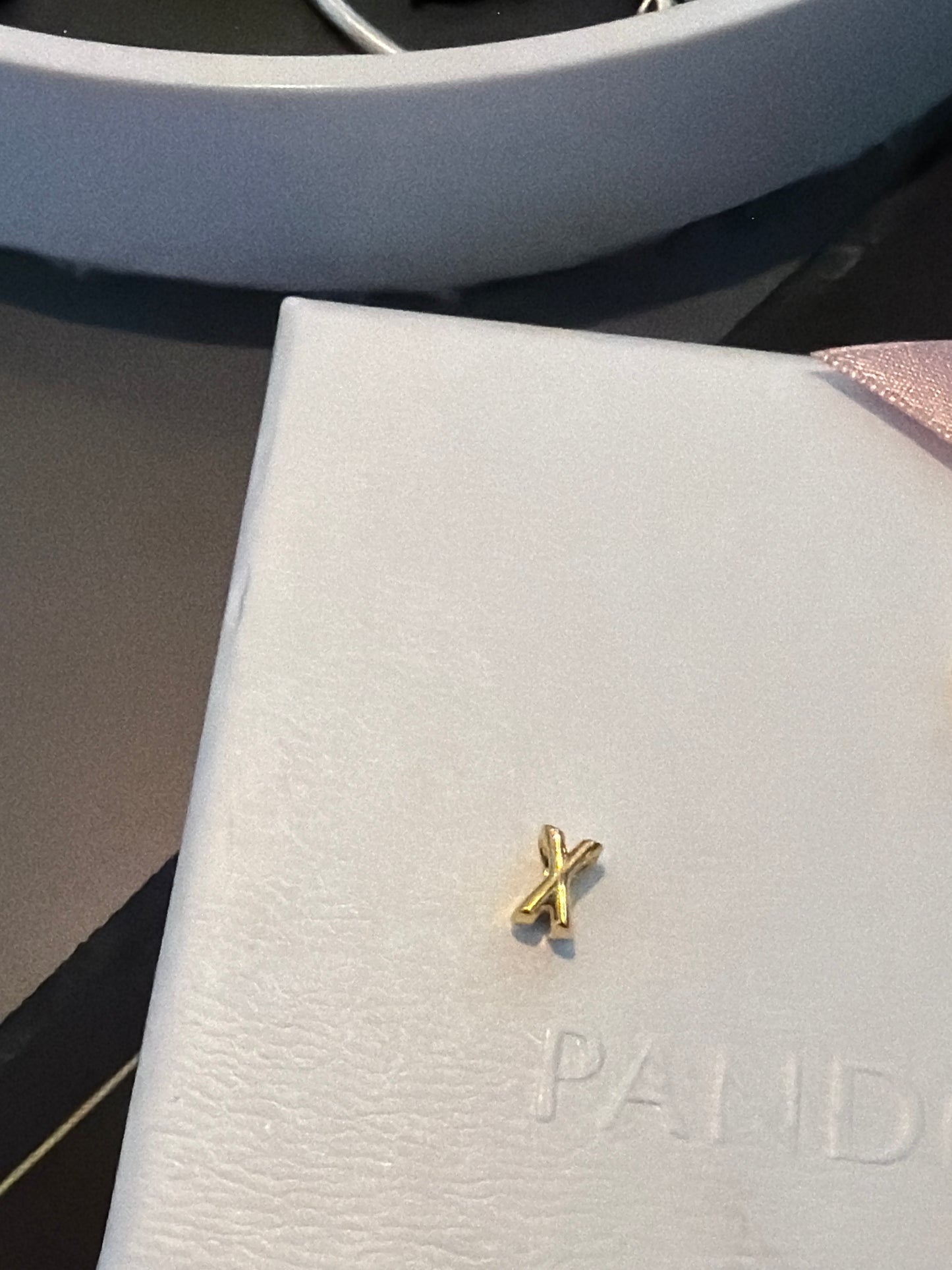 Genuine Pandora Shine Gold Initial Letter X Charm
