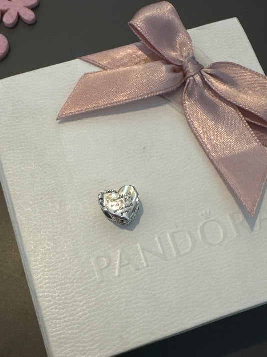 Genuine Pandora Bridesmaid Heart I Couldn't Say I Do Without You Charm