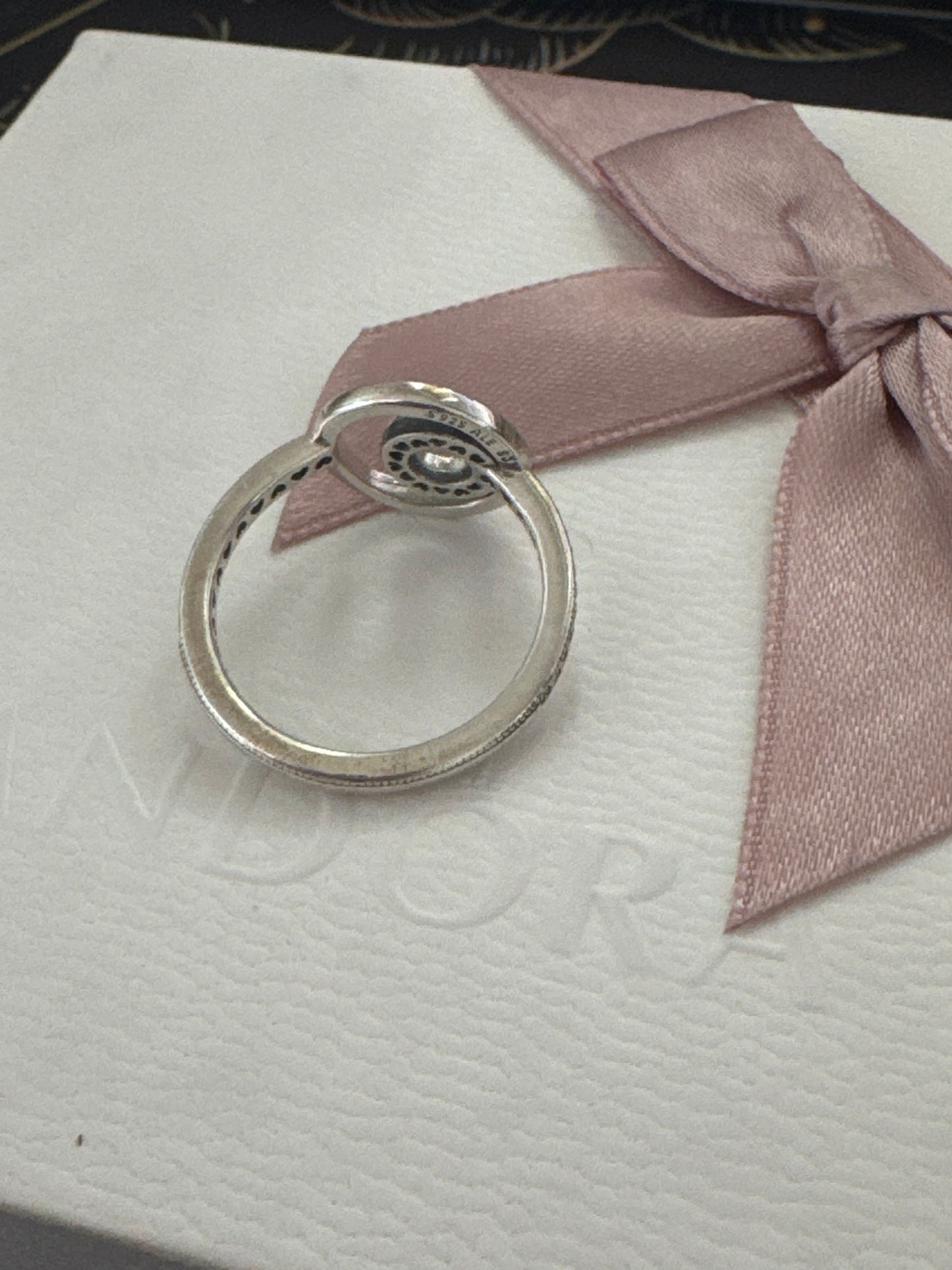 Genuine Pandora Pave Sparkle Circles Logo Ring 54