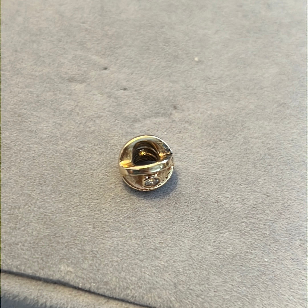 Genuine Pandora Solid gold 14ct CZ Lucky Eye Crossover Charm Rare