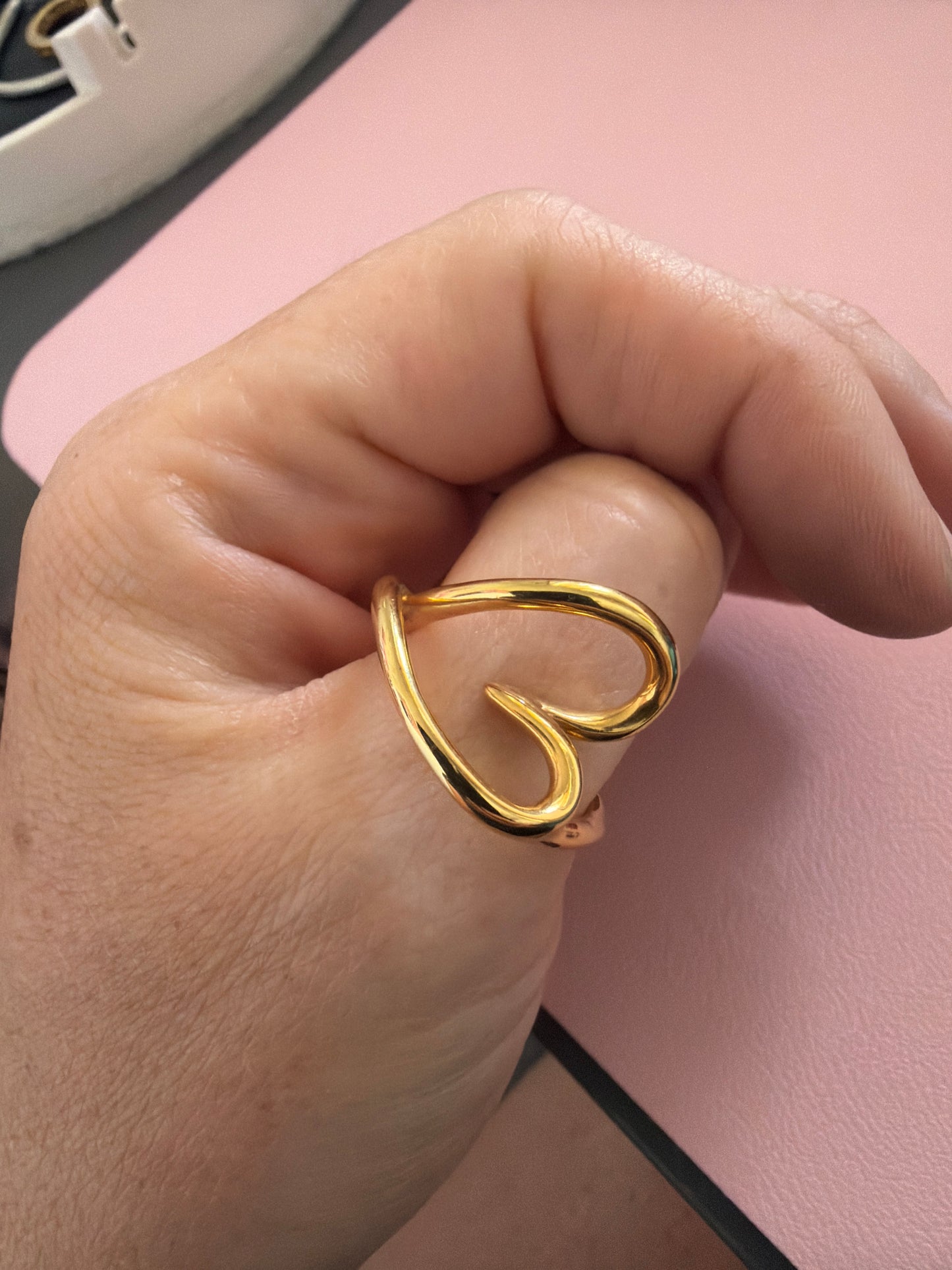 Genuine Pandora Shine Gold Organically Shaped Heart Ring 58