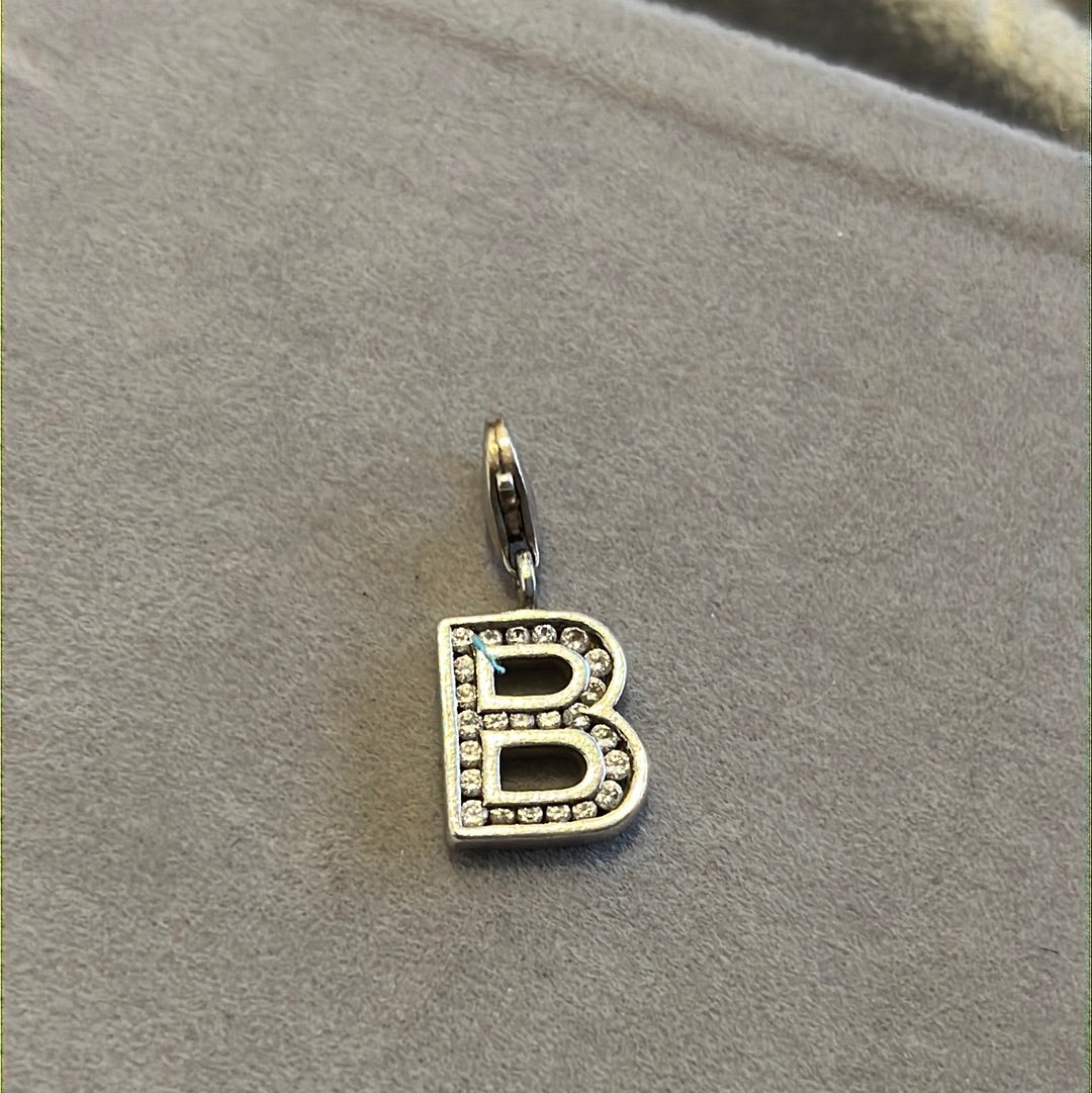 Genuine Thomas Sabo Pave Letter B Dangle Clip Charm