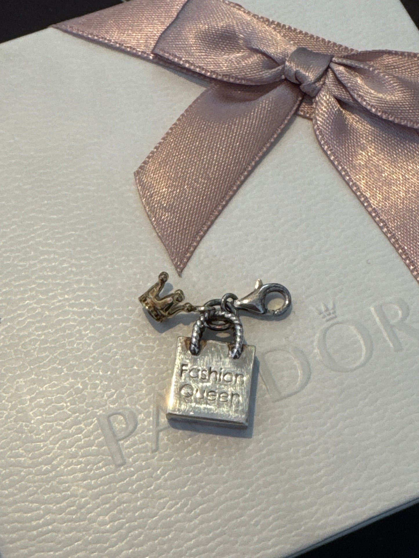 Genuine Thomas Sabo Silver Fashion Queen Bag Gold Tone Crown Dangle