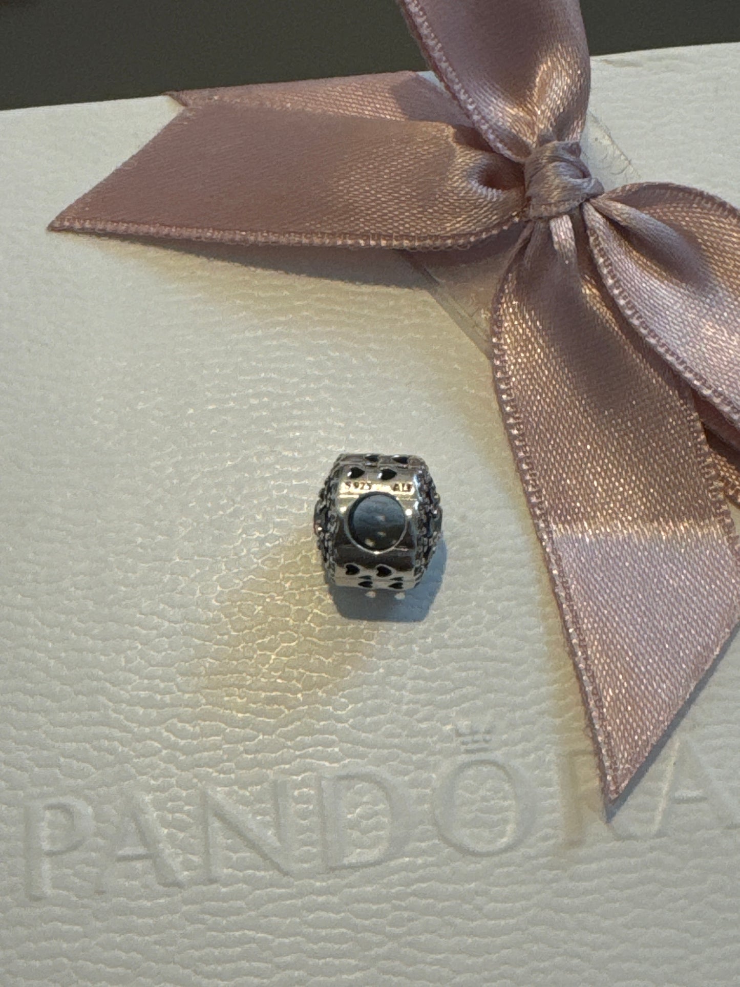 Genuine Pandora Blue Sparkle Flower Pave Charm HTF