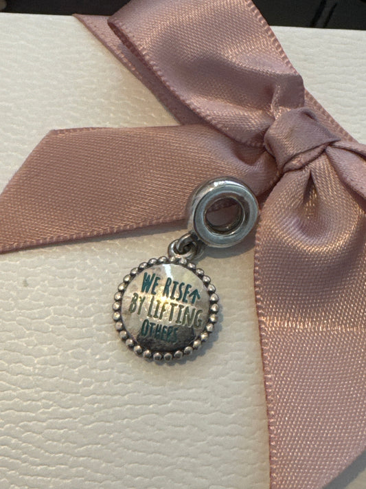 Genuine Pandora HTF 'We Rise by Lifting Others' Enamel Dangle Charm