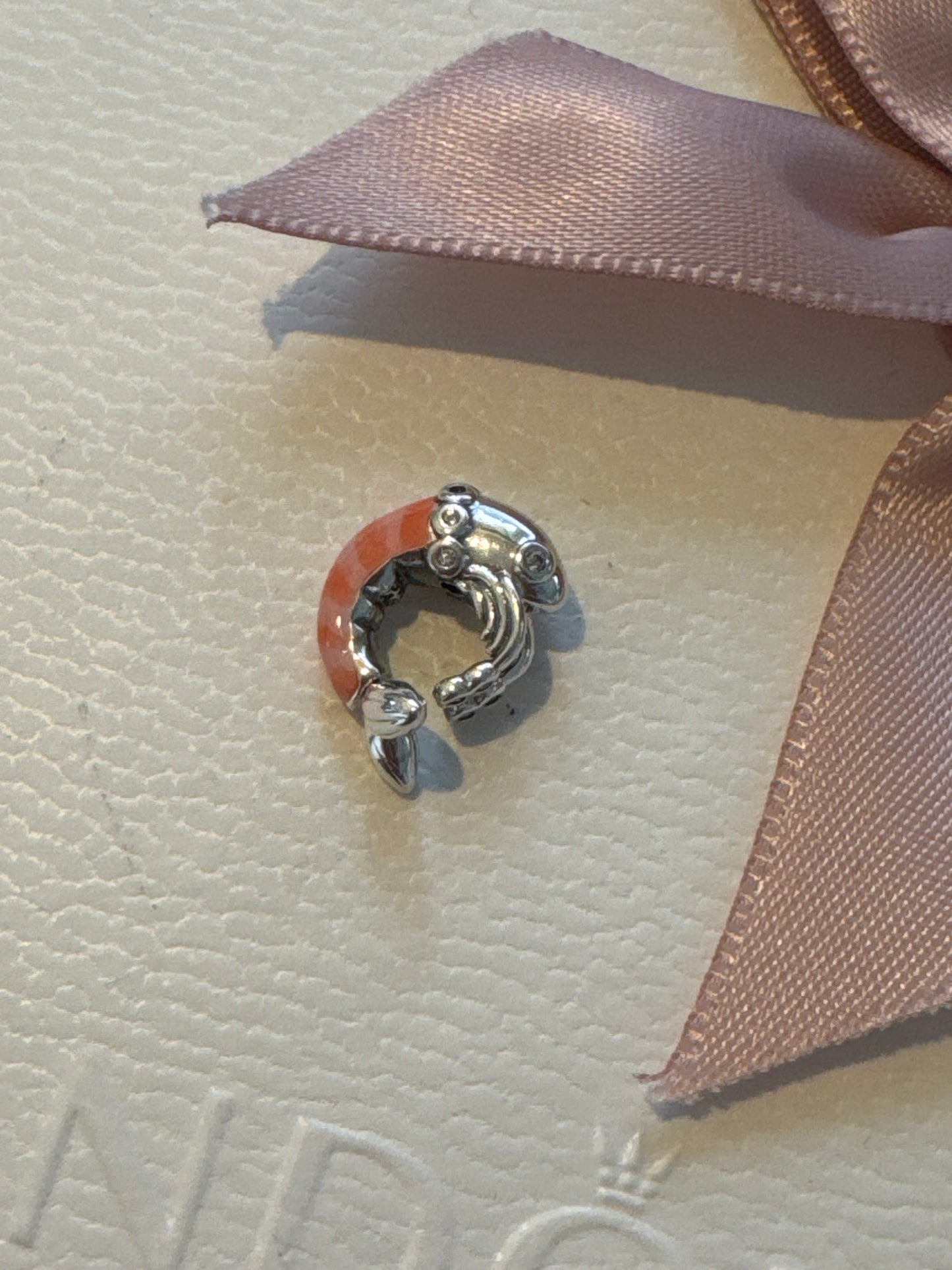 Genuine Pandora Pink Enamel Shrimp Charm