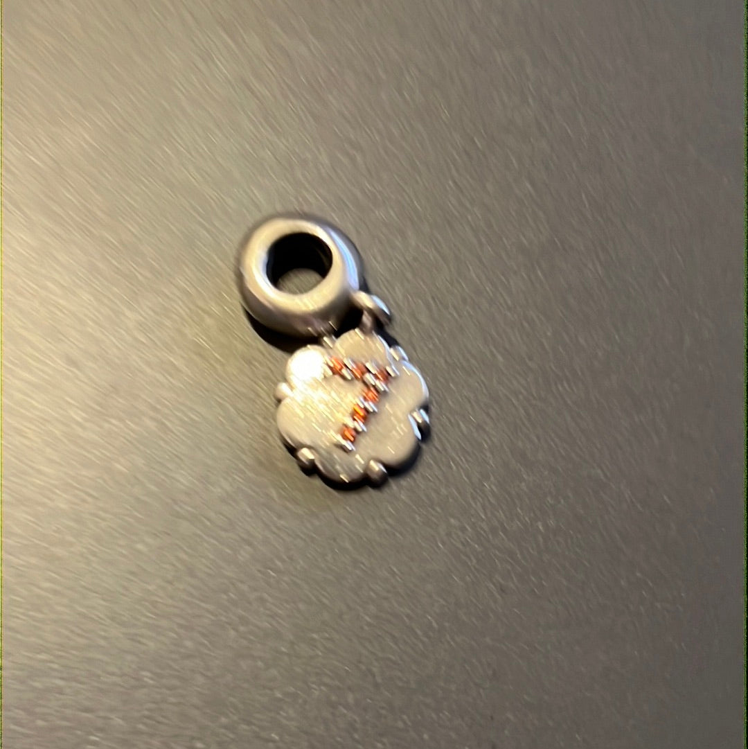 Genuine Pandora Rare Garnet Number 7 Dangle Pave Charm