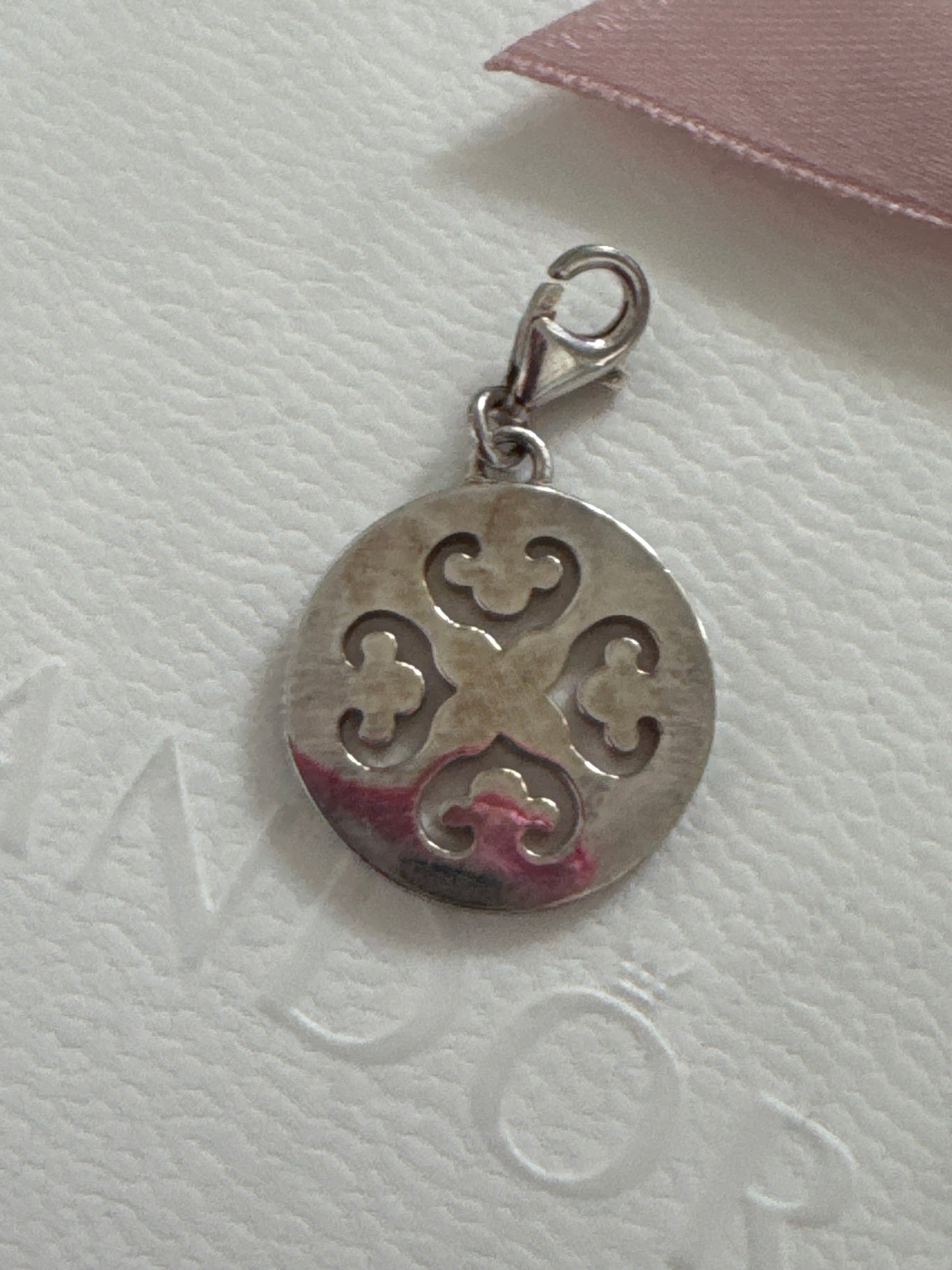 Genuine Thomas Sabo Pave Lotus Coin Clip Charm Dangle