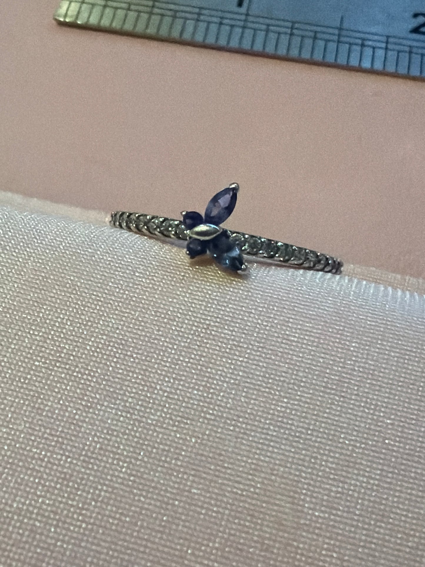 Genuine Pandora New Style Pave Butterfly Blue CZ Sparkle Ring 56