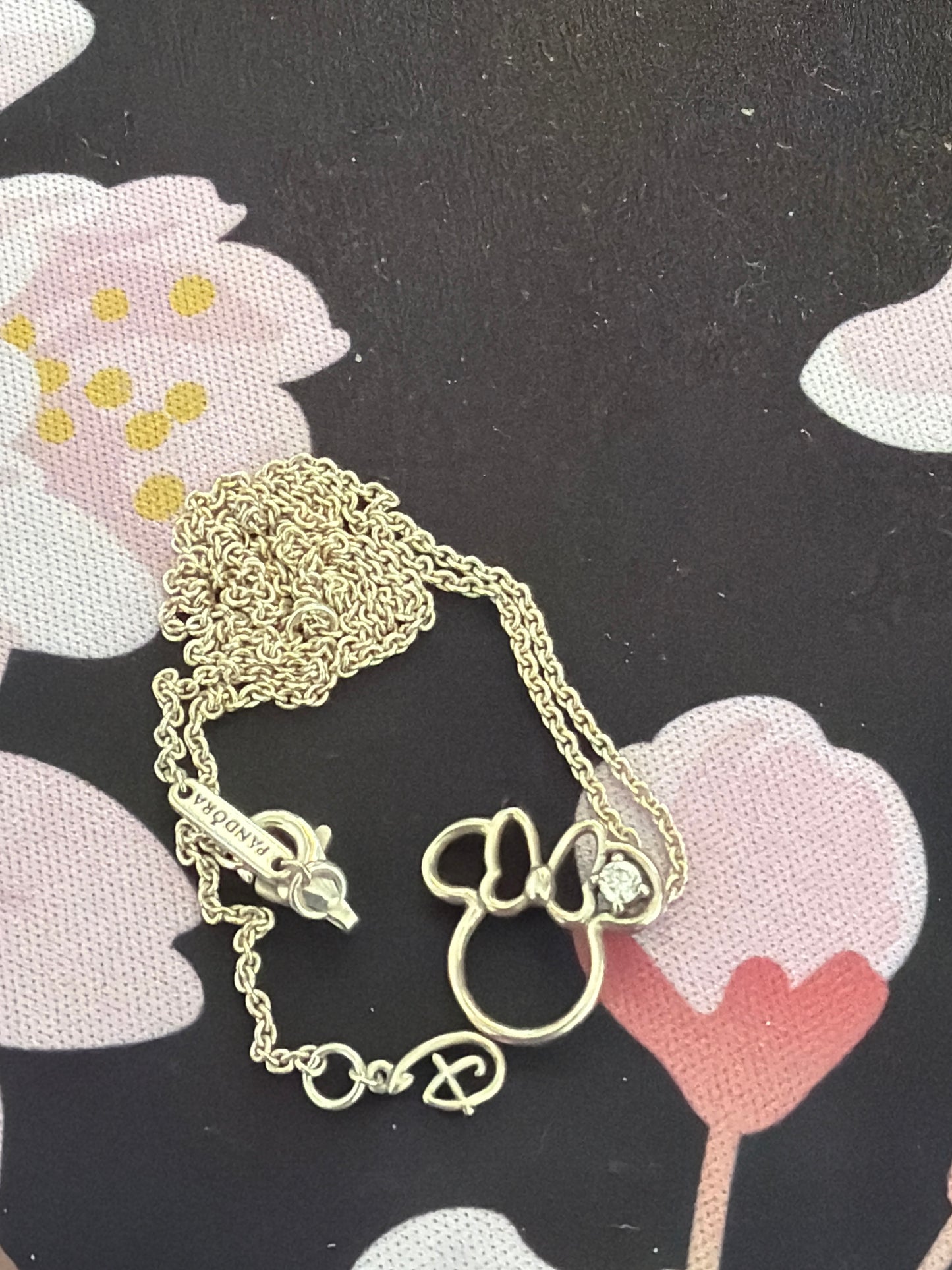 Genuine Pandora Disney Minnie Mouse Silhouette Pendant Necklace