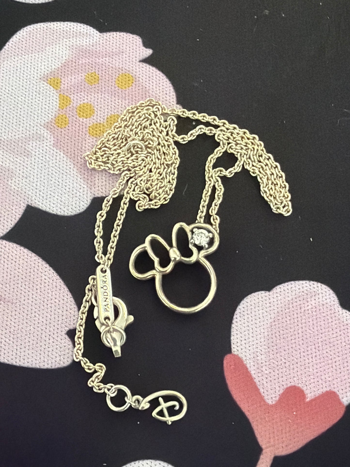 Genuine Pandora Disney Minnie Mouse Silhouette Pendant Necklace