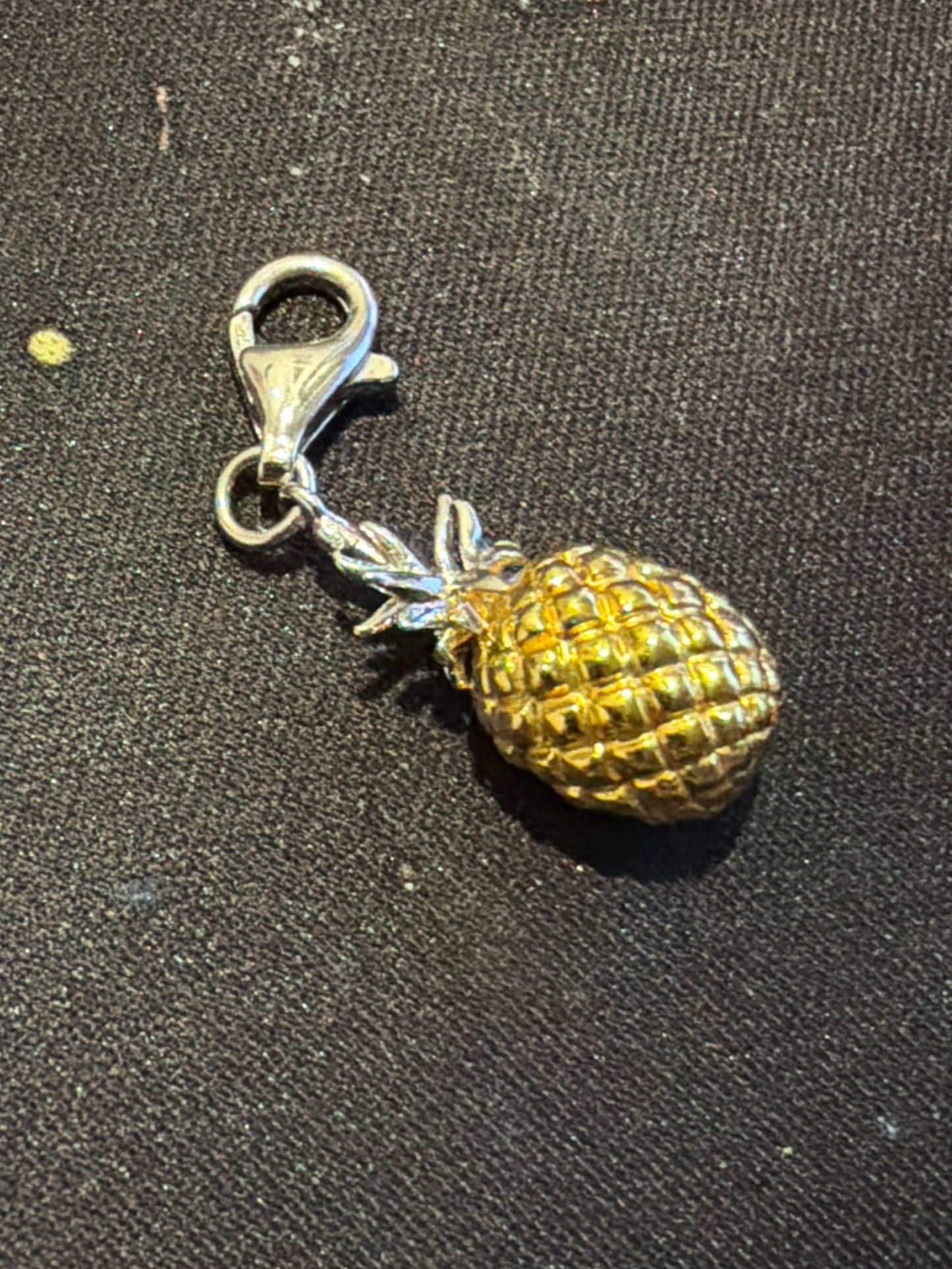 Genuine Hot Diamond Two Tone Pineapple Clip Charm
