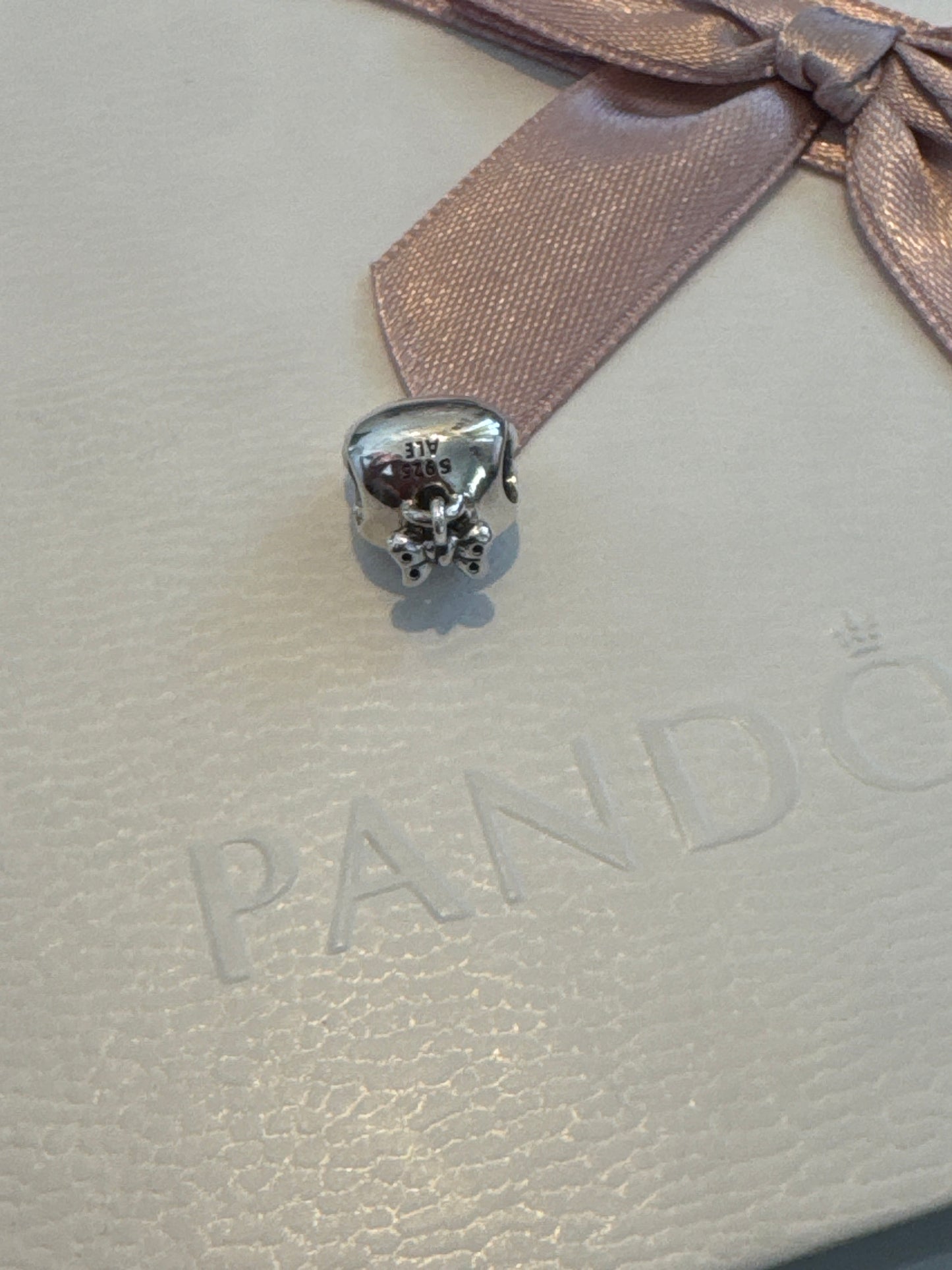 Genuine Pandora  Cat Charm Dangle With Pave Bow Charm