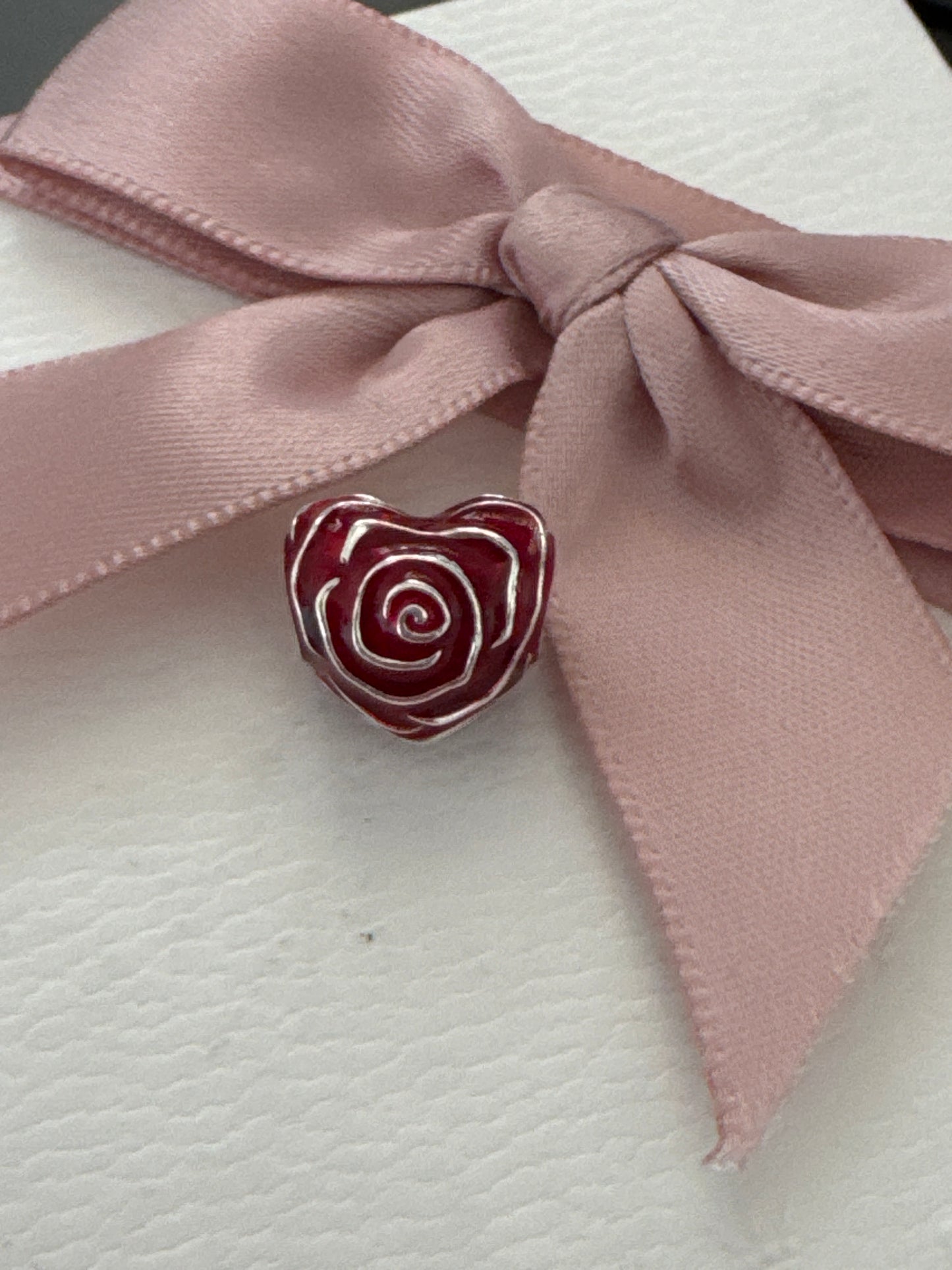 Genuine Pandora Red Rose Enamel Heart