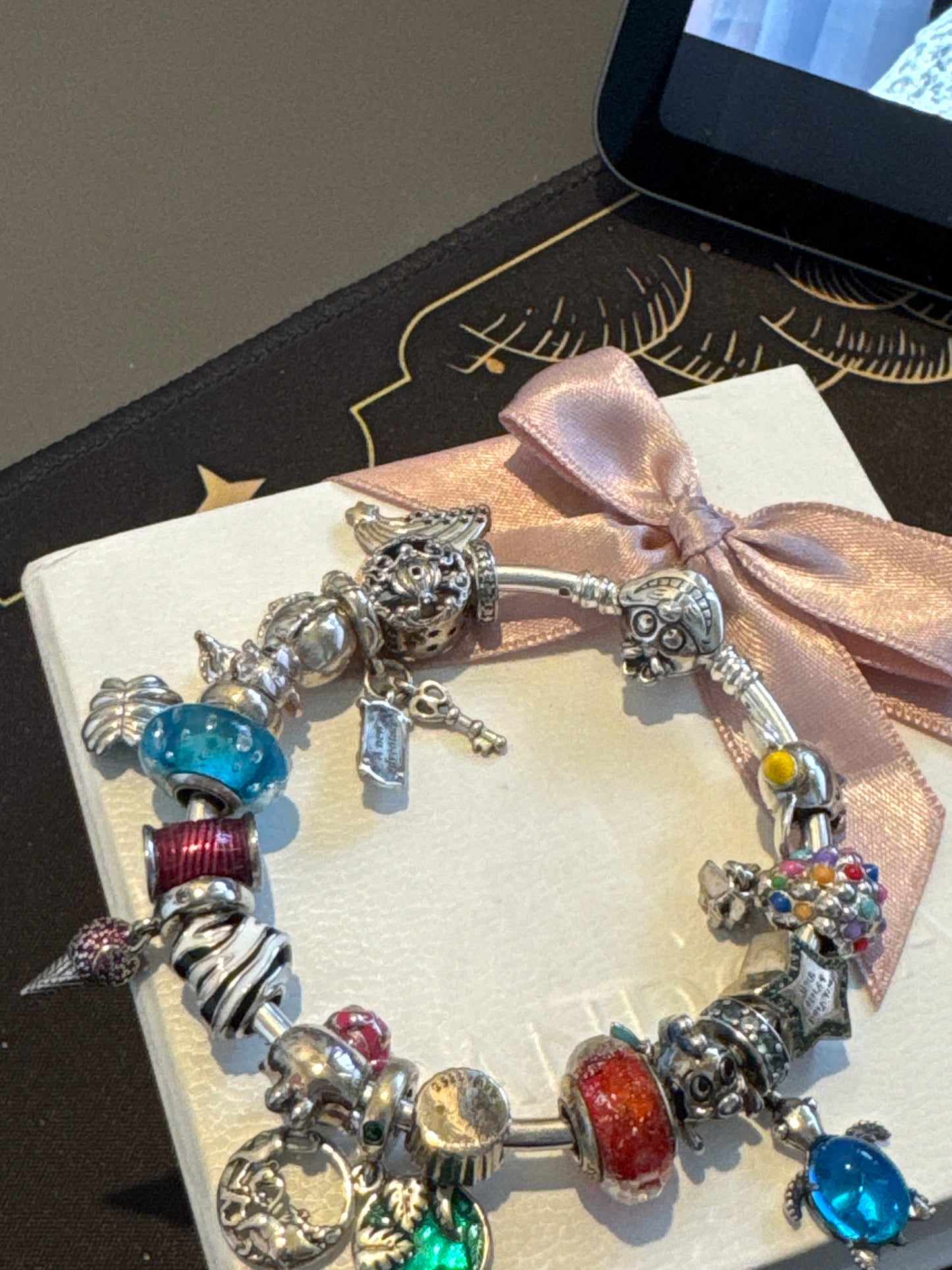 Bundle of Sterling Silver Charms and Bracelet Disney 19cm bangle (NOT PANDORA)