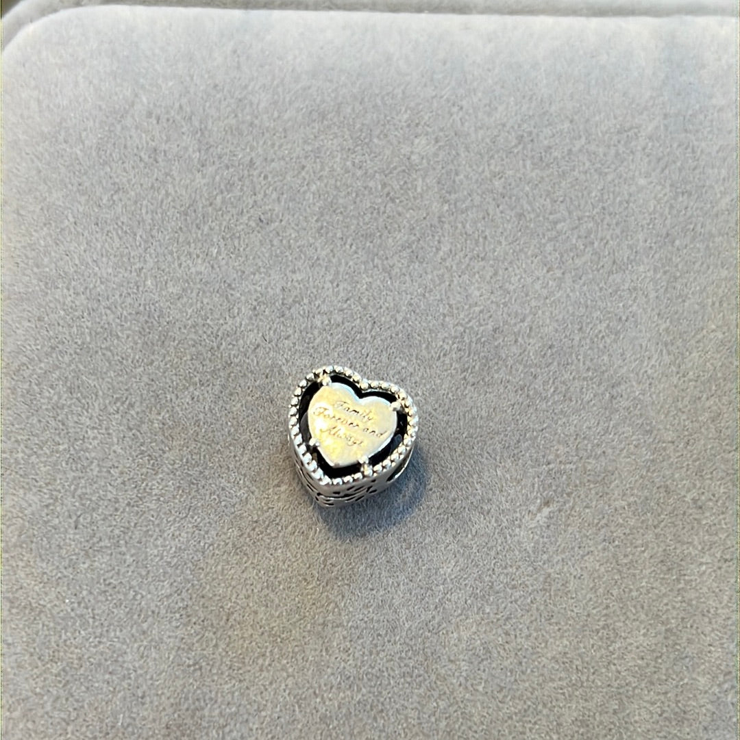 Genuine Pandora Mother of Pearl Family Tree Heart Charm