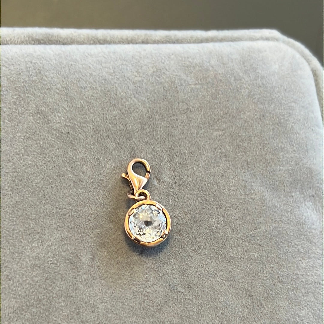 Genuine Thomas Sabo Rose Gold Clear August Birthstone Dangle Charm