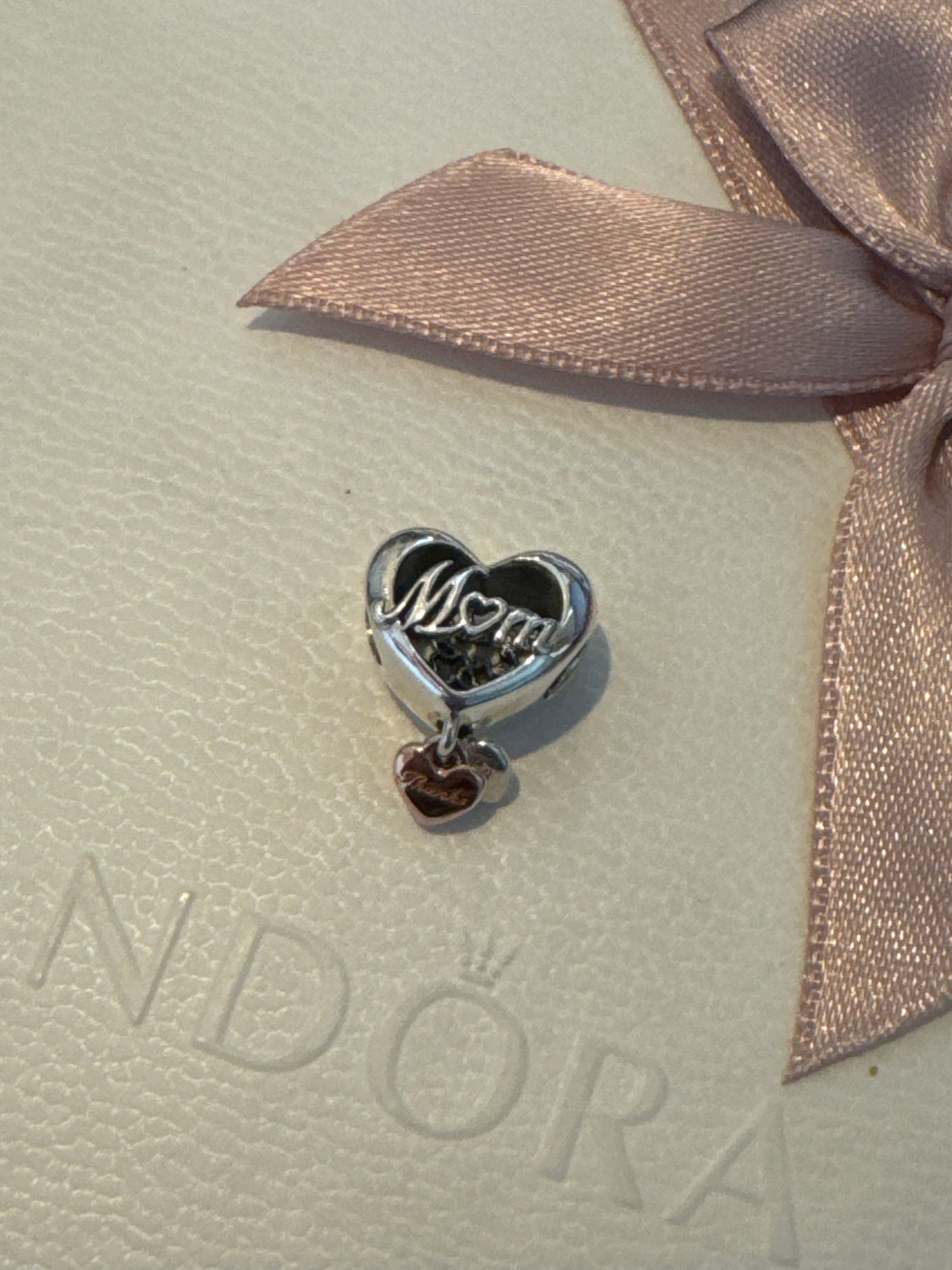 Genuine Pandora Rose Gold Mum Heart Dangle Charm