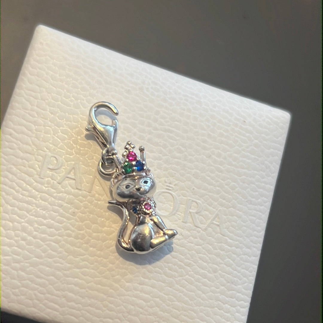 Genuine Thomas Sabo Pave Princess Pave Cat Clip Charm