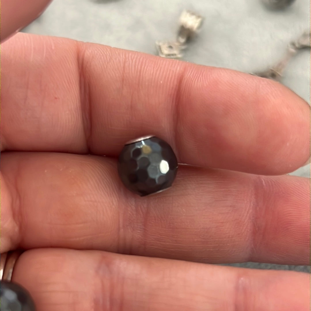 Genuine Thomas Sabo Karma Hematite Faceted Charm