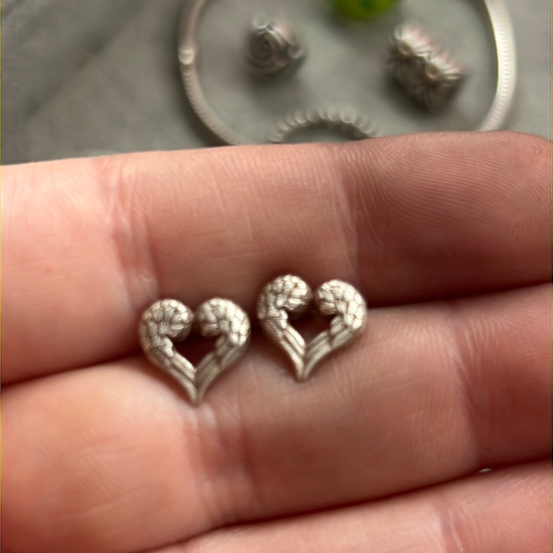 Genuine Thomas Sabo Sterling Silver Feather Heart Earrings