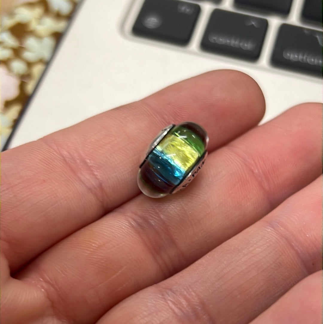 Genuine Pandora Rainbow Sparkle Foil Murano Glass Charm