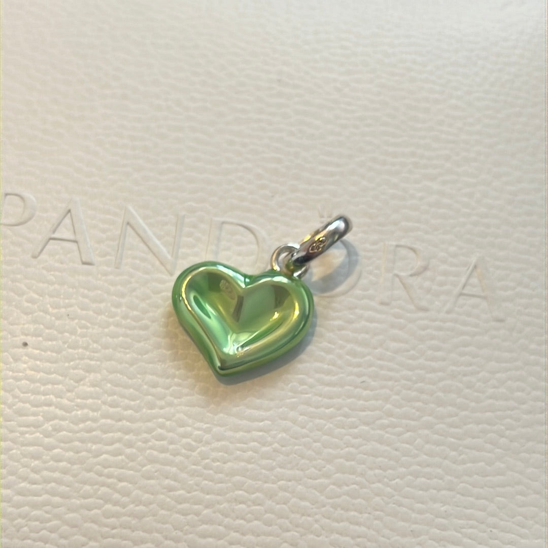 Genuine Thomas Sabo Green Enamel Heart Clip Charm