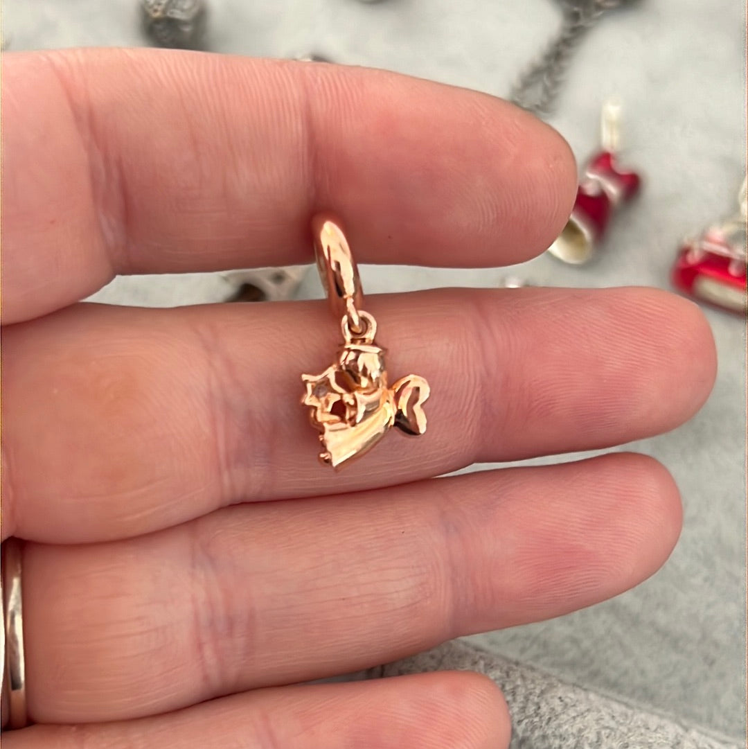 Genuine Pandora Rose Gold Winged Angel CZ Charm
