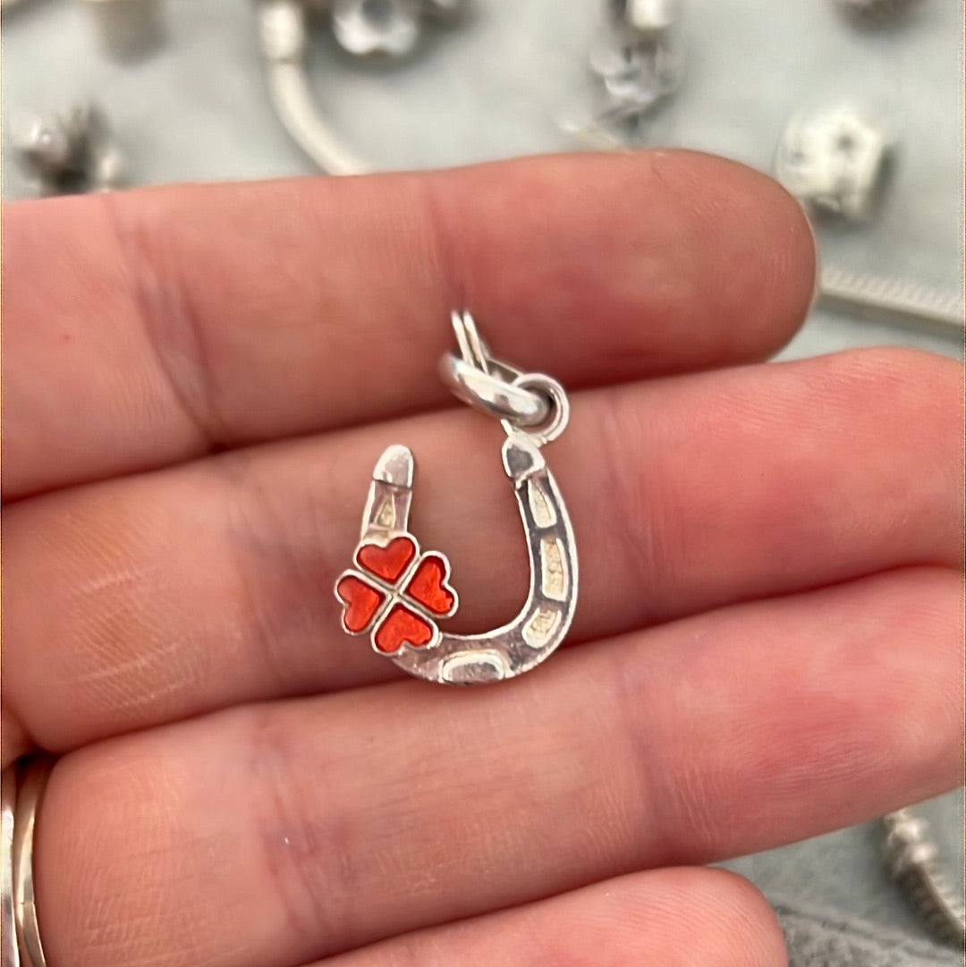 Genuine Links of London Enamel Large Horse Shoe Good Luck Charm