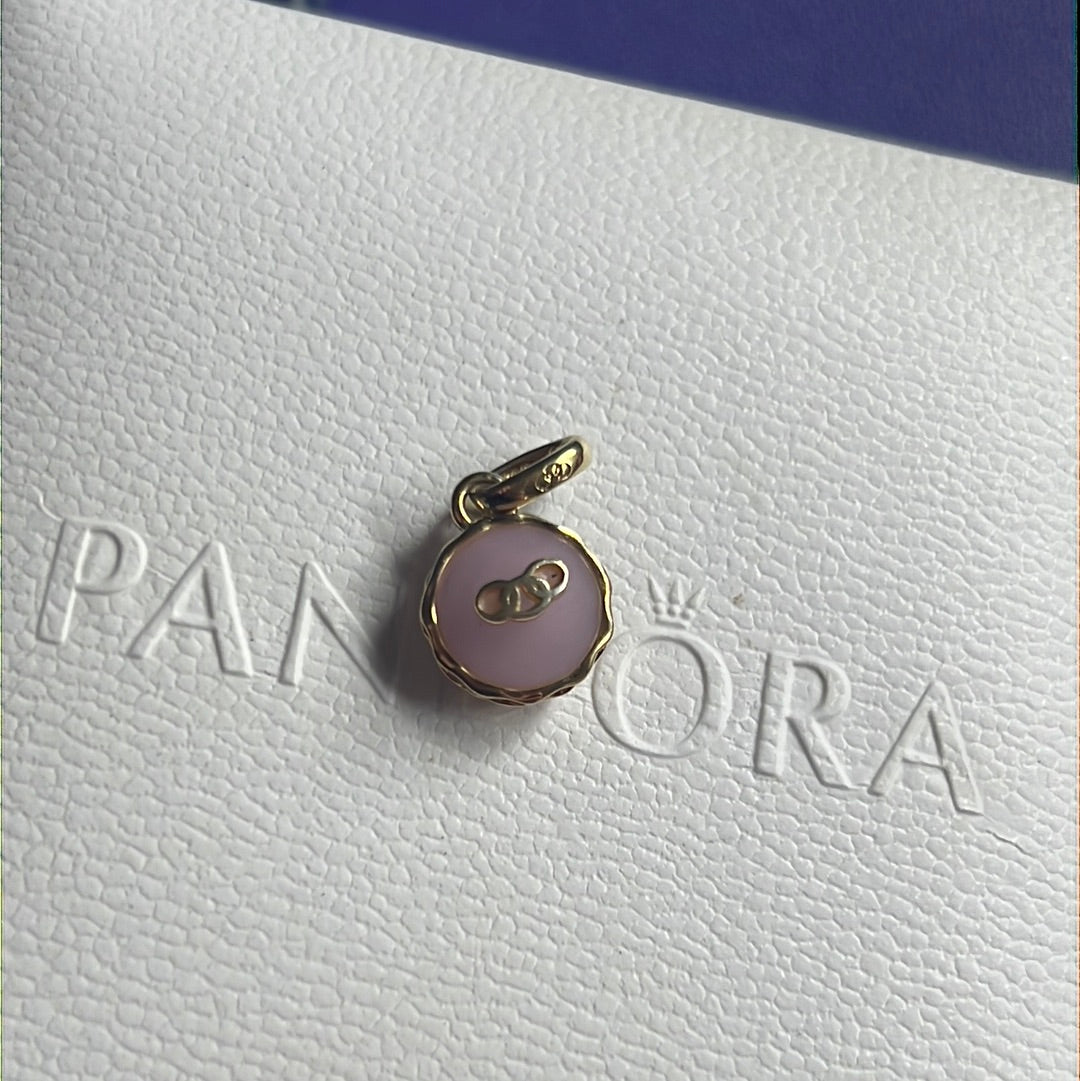 Genuine Links of London Matte Pink 18ct Gold Plated Macaron  Charm
