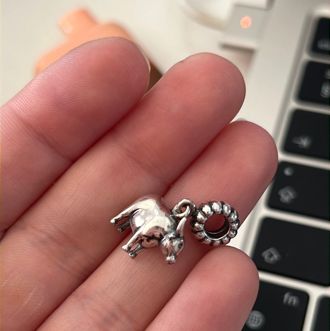 Genuine Pandora Bull Horoscope Rare HTF Dangle Animal Charm