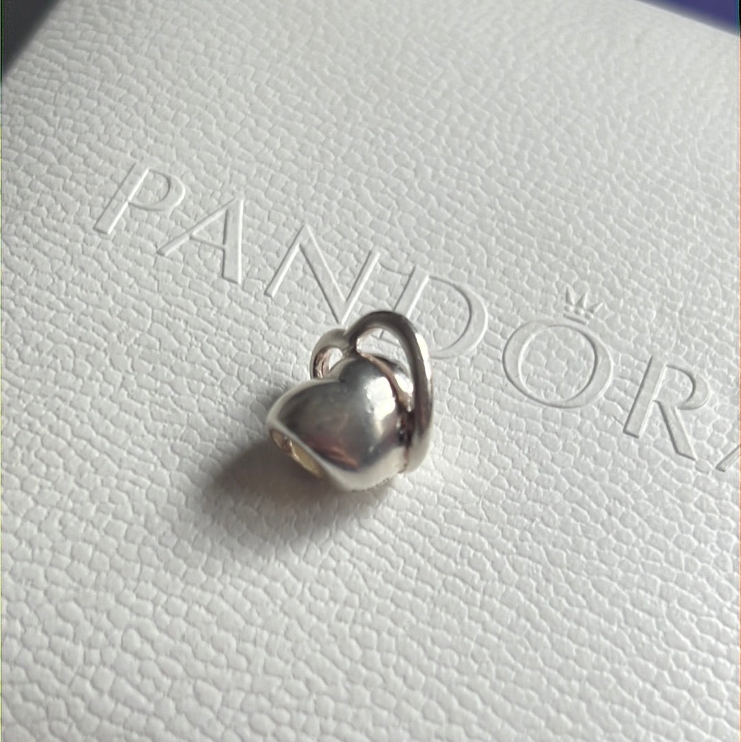 Genuine Chamilia Heart Charm with Heart Openwork Planet
