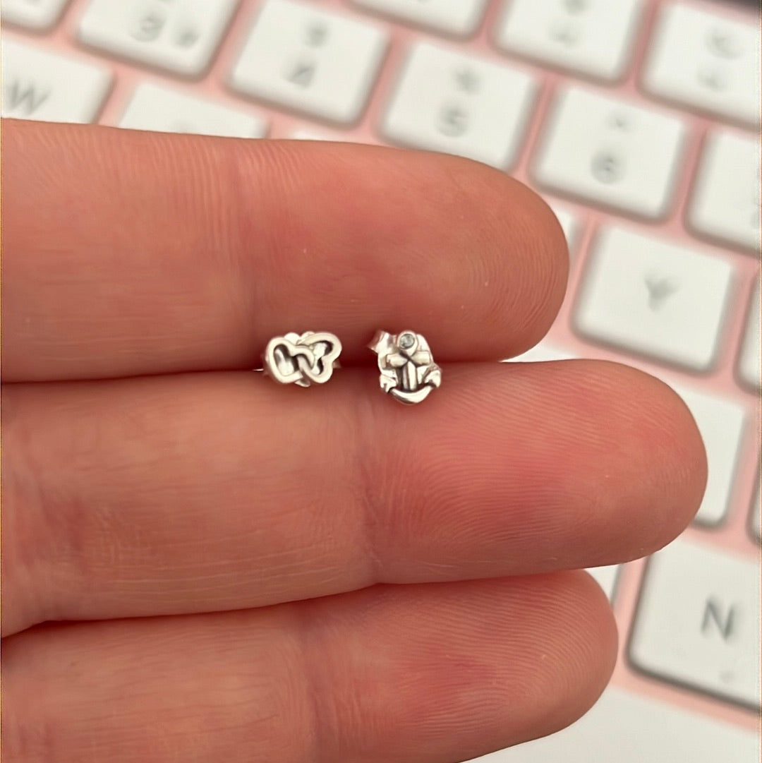 Genuine Pandora Heart & Anchor Tiny ME Earrings Studs Mix Match