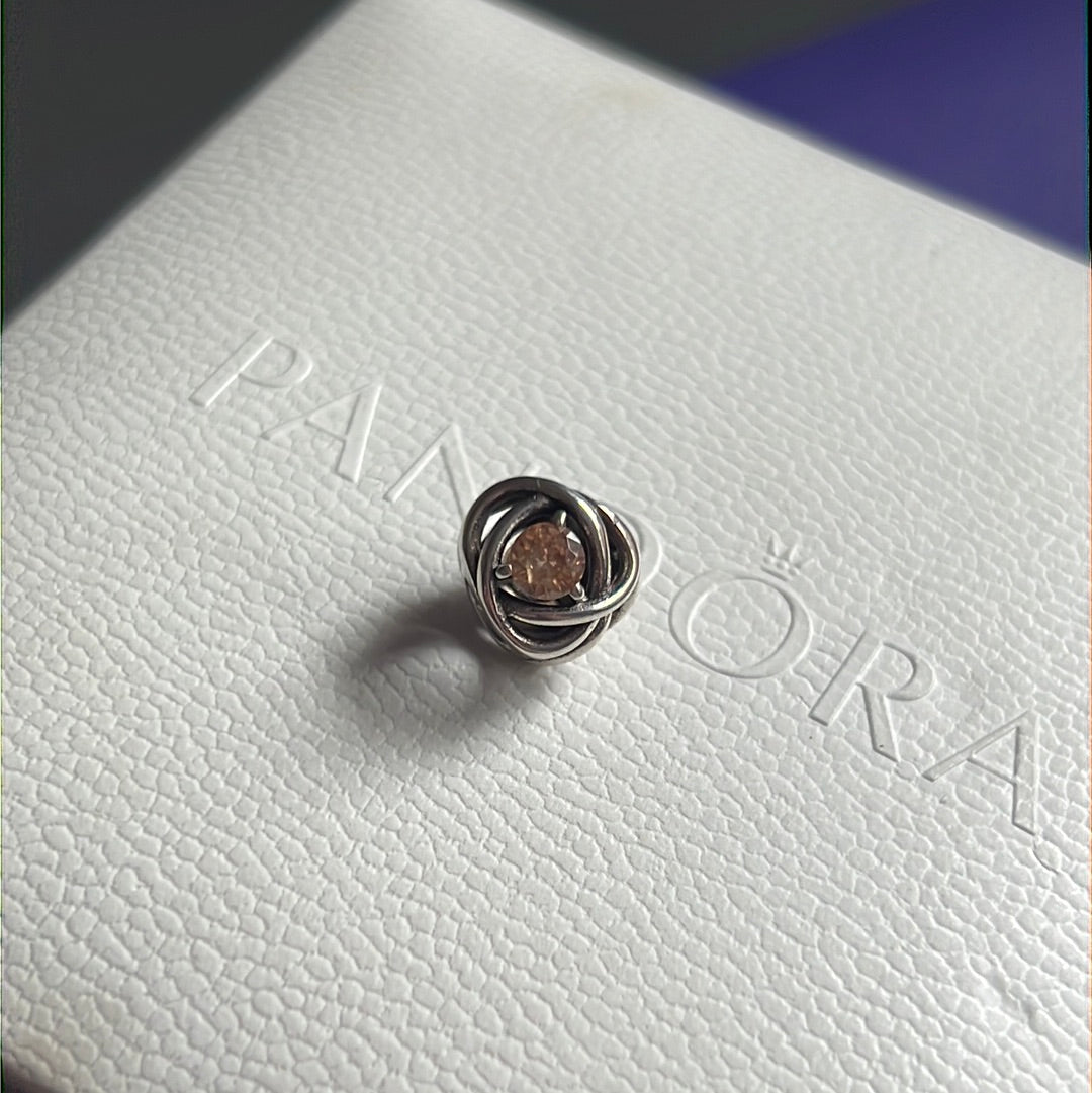 Genuine Pandora November Golden Pink Birthstone Birthstone New Style Eternity