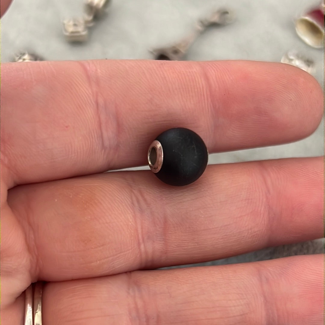 Genuine Thomas Sabo Karma Matte Black Obsidean Charm