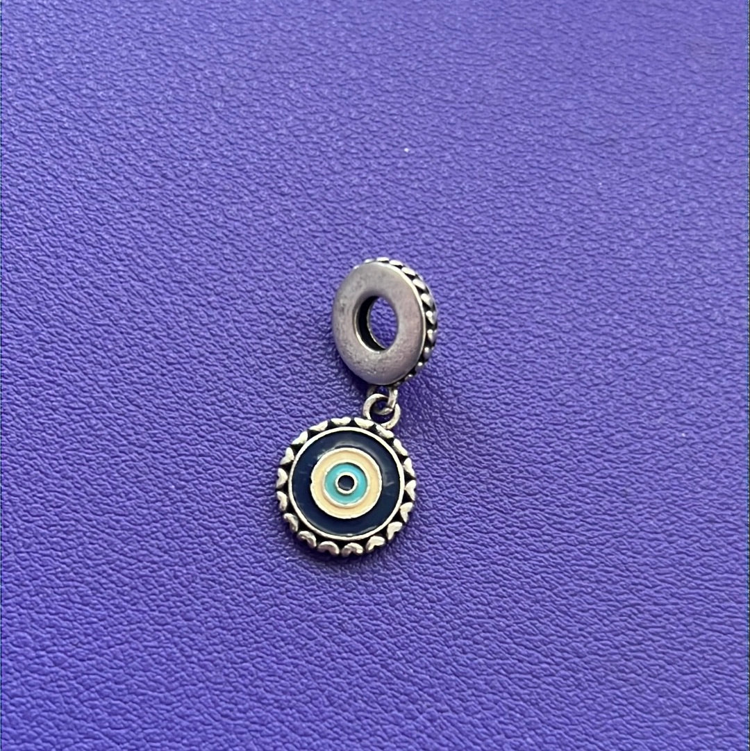 Genuine Pandora Protective Lucky Evil Eye Dangle Blue Enamel