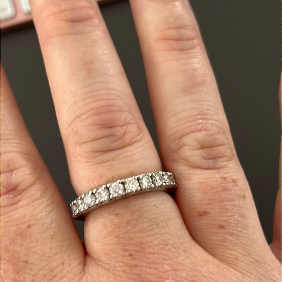 Sterling Silver Dazzling Pave Chunky Ring 58