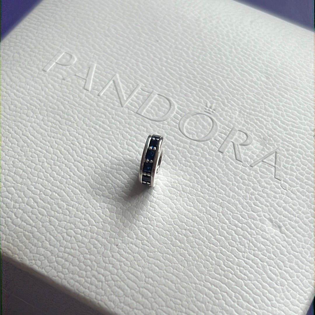 Genuine Pandora Blue Flat Silver Spacer