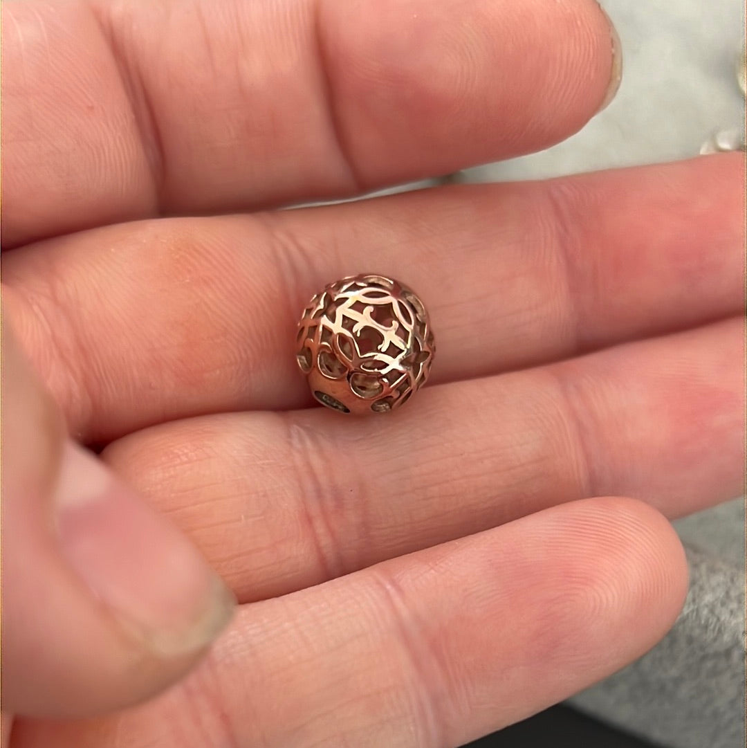 Genuine Thomas Sabo Rose Gold Karma Filigree Openwork Arabesque Charm
