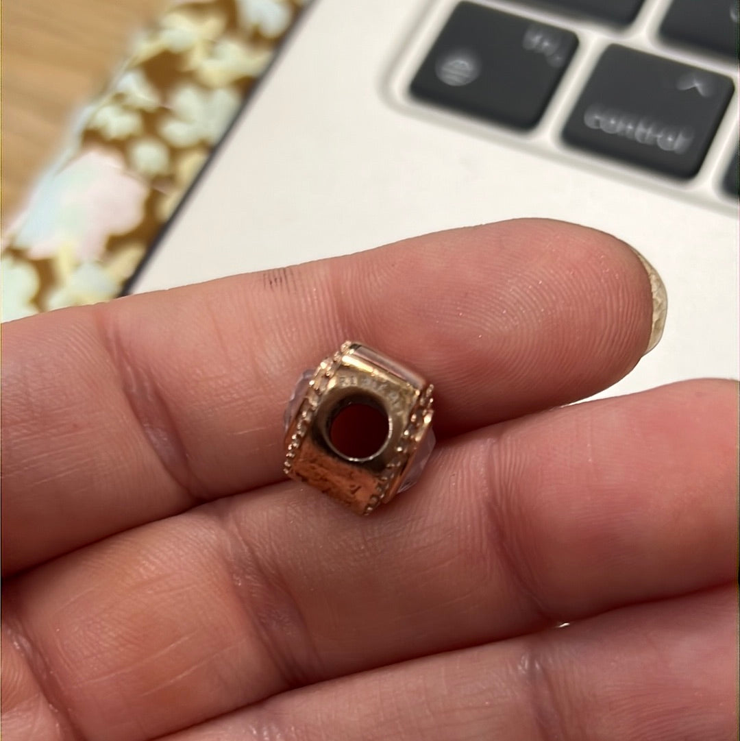 Genuine Pandora Rose Gold Pave Pink Stone Heart