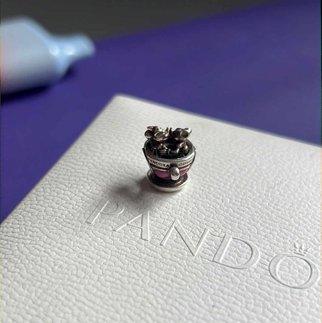 Genuine Pandora Micky & Minnie Mouse in A Teacup Charm Disney Parks Exclusive