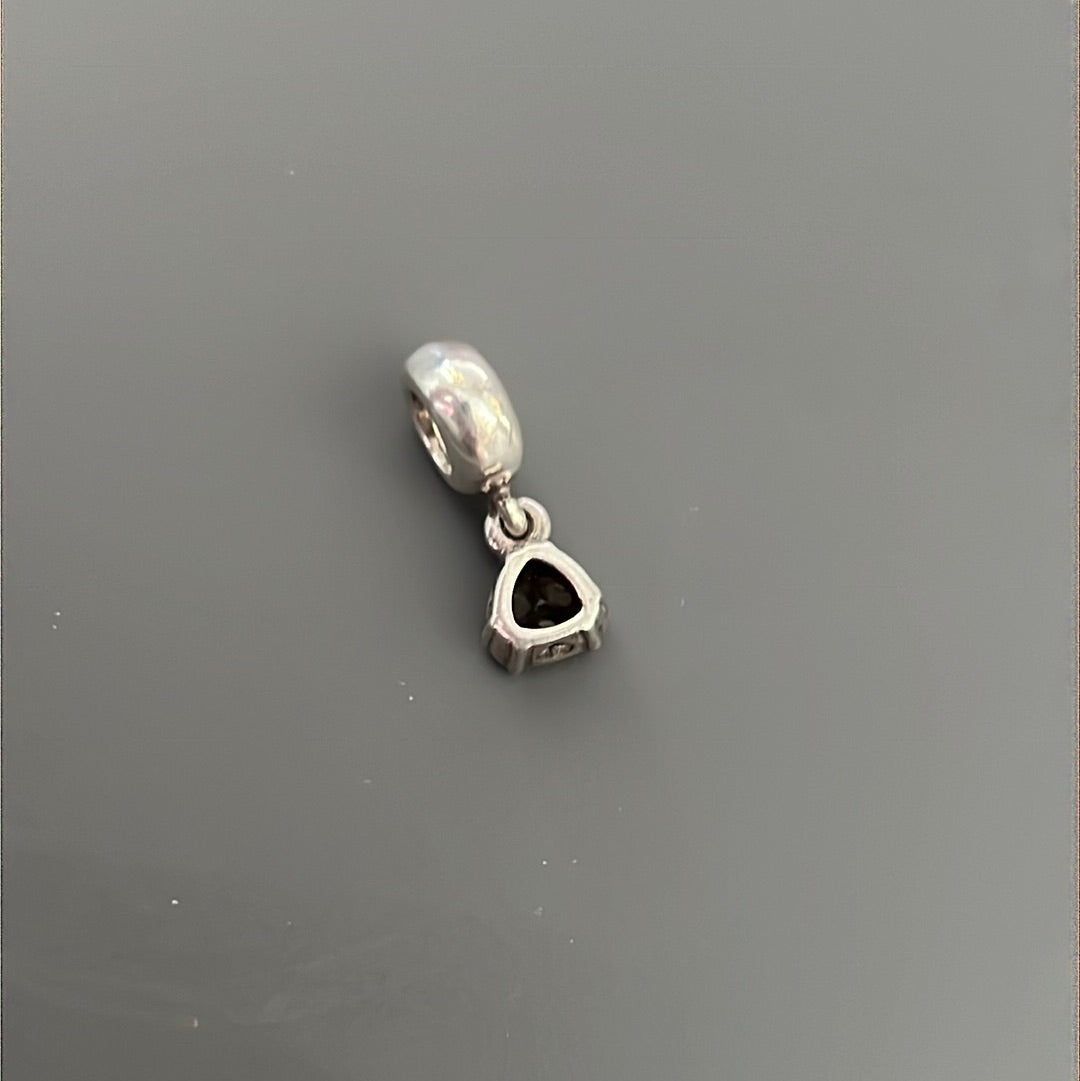 Genuine Pandora Two Tone RARE Smoky Brown Stone 'Close to My Heart' Charm